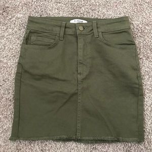 Army Green Denim Skirt